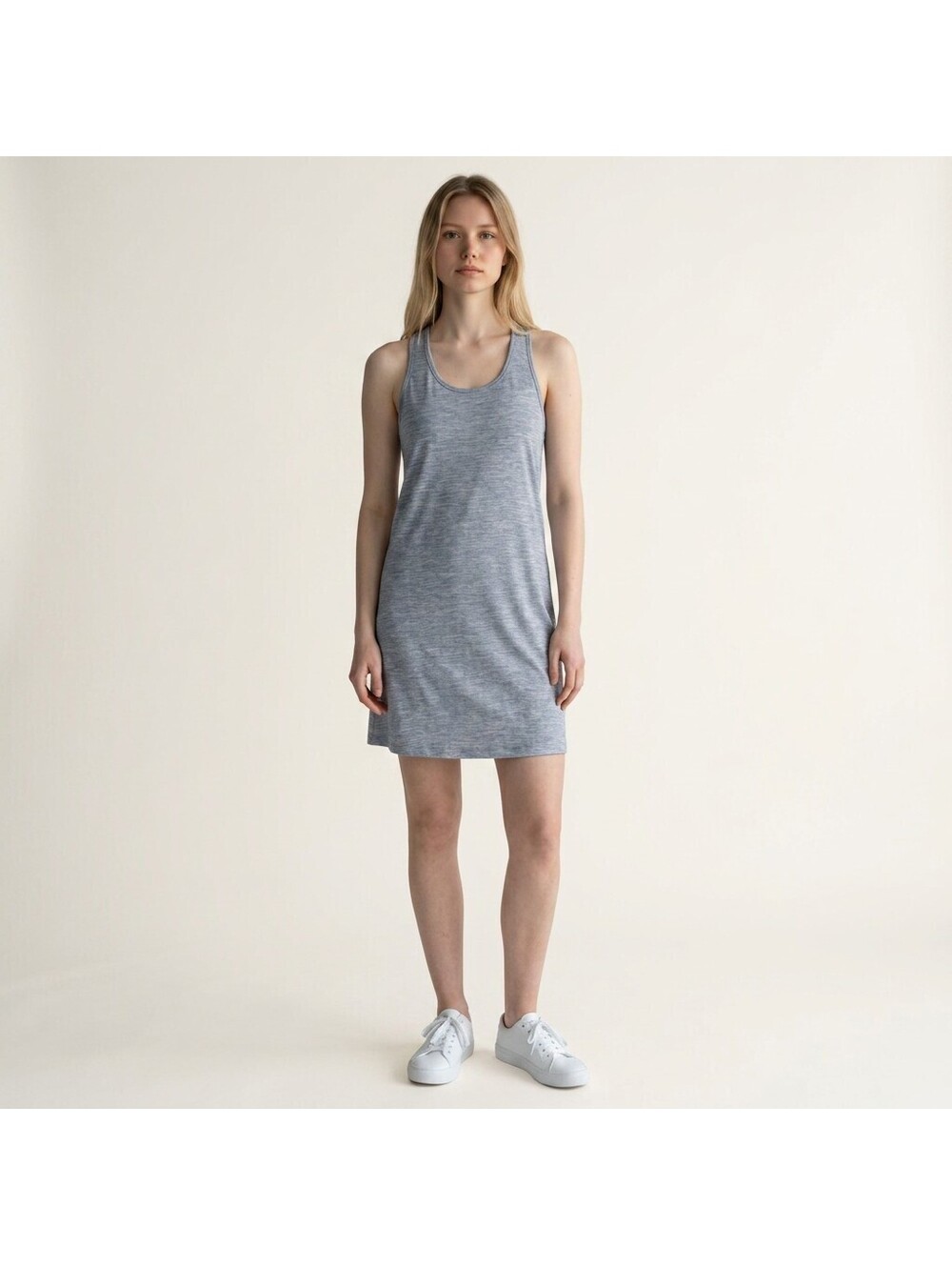 32 Degrees Tank Dress Women L Large Gray Short Sleeveless Stretch Casual Active